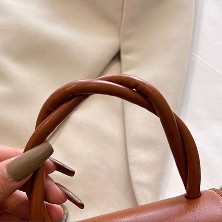Color-Blocked Bucket Handbag for Women | PU Leather Top Handle Bag A41