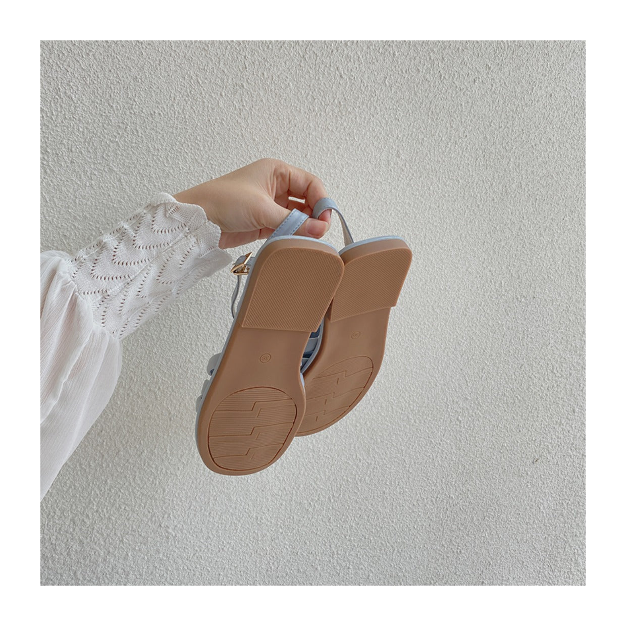 Roman Style Hollow Buckle Sandals | Open-Toe Flat Sandals for Women A79