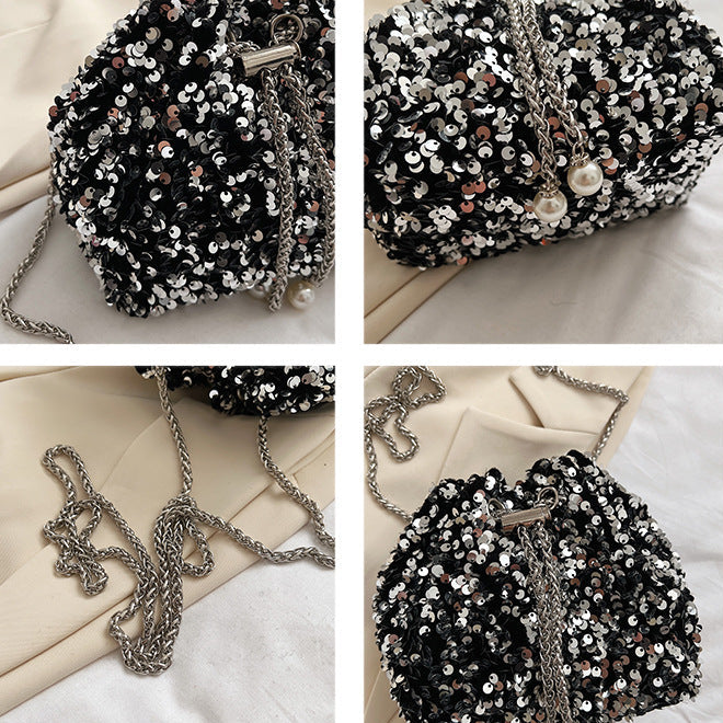Sequin Bucket Bag | Korean Style Crossbody Evening Bag for Women A62