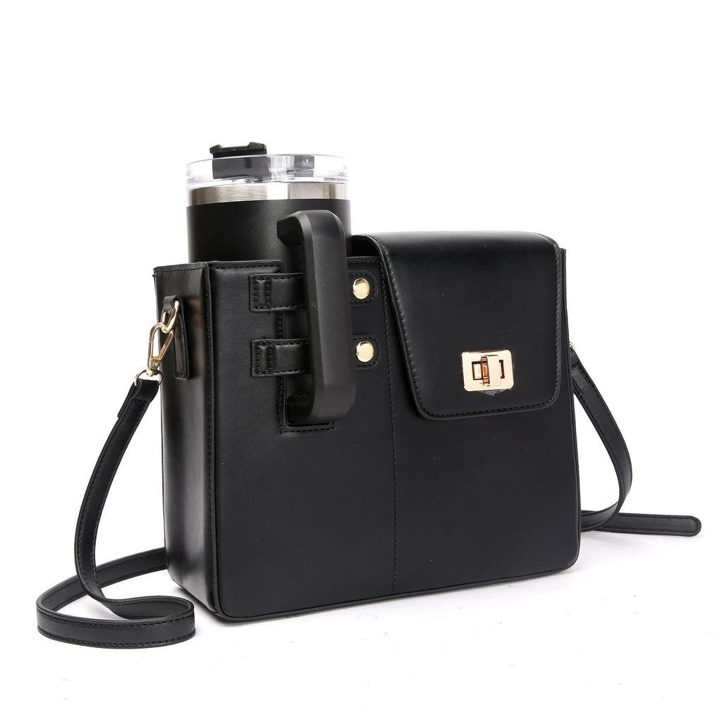 Water Bottle Carrier Bag for Women | PU Leather, Chain Strap A11