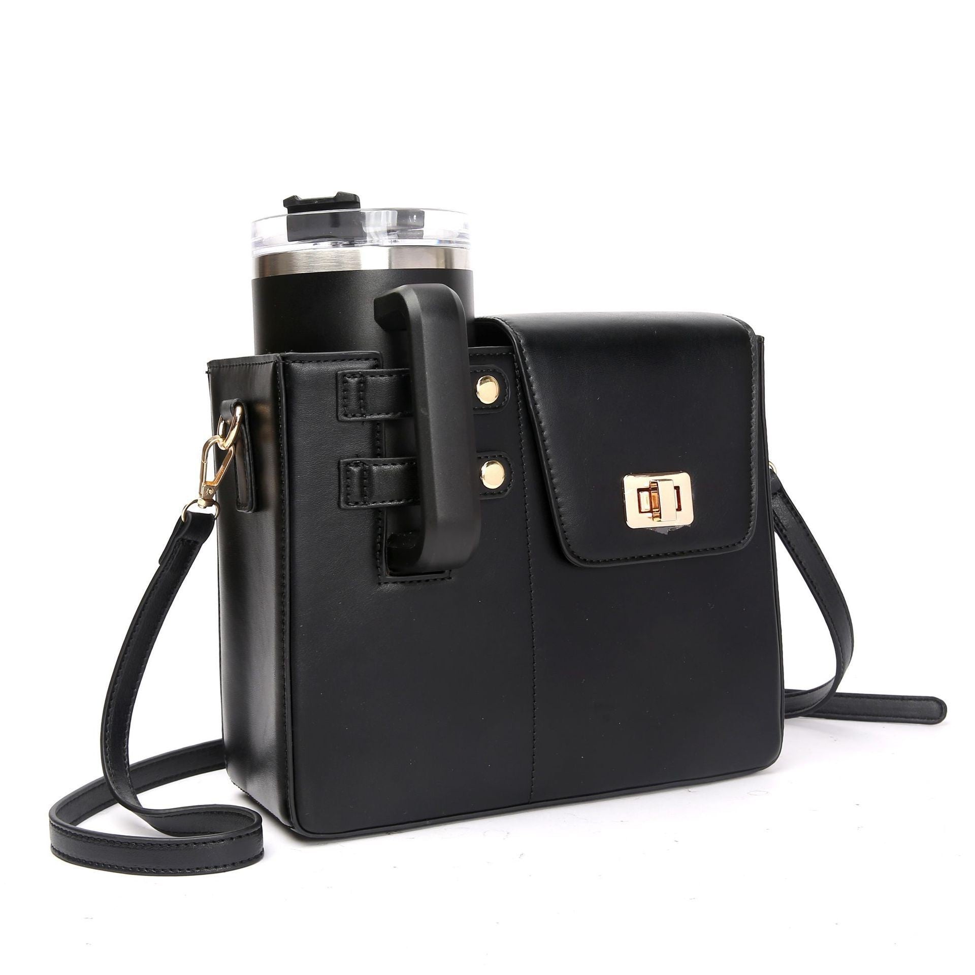 Water Bottle Carrier Bag for Women | PU Leather, Chain Strap A11