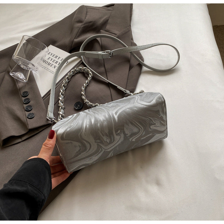 Mini Chain Bag for Women | Embossed PU Square Crossbody Bag A19