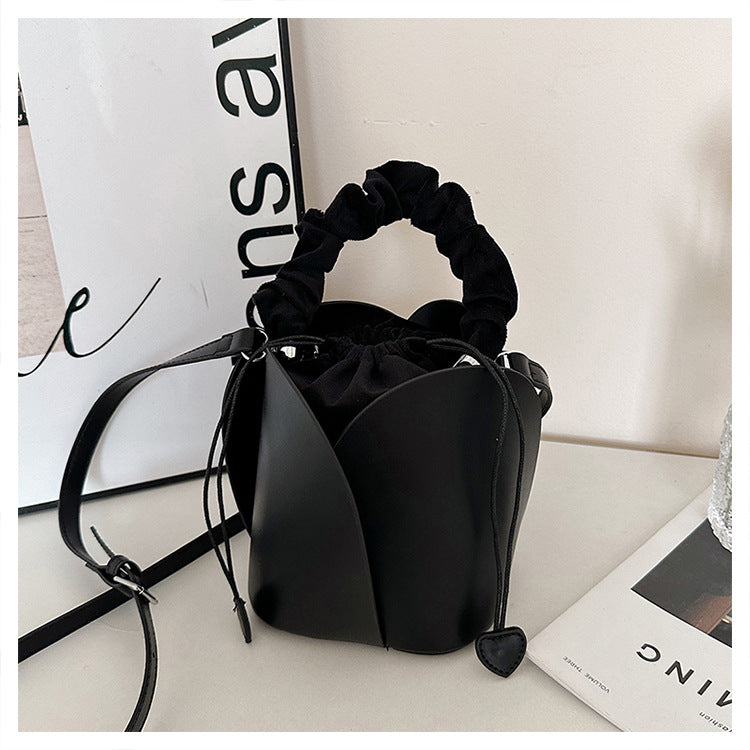 Petal Bucket Bag for Women | Ruched Handle, Drawstring Close A9