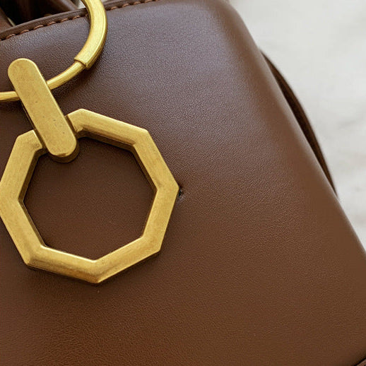 Niche PU Leather Bucket Bag | Drawstring Crossbody Mini Bag A48