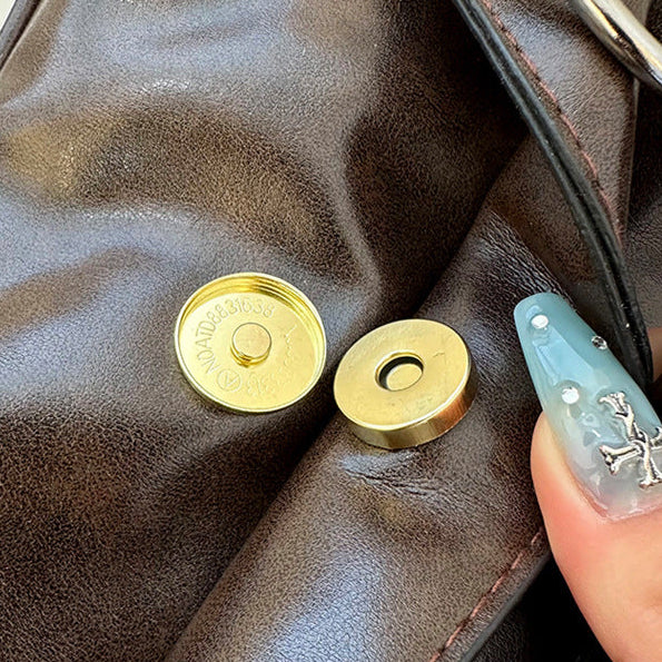 Women's Street Style Shoulder Bag Rivet Ring Hardware Detail A25