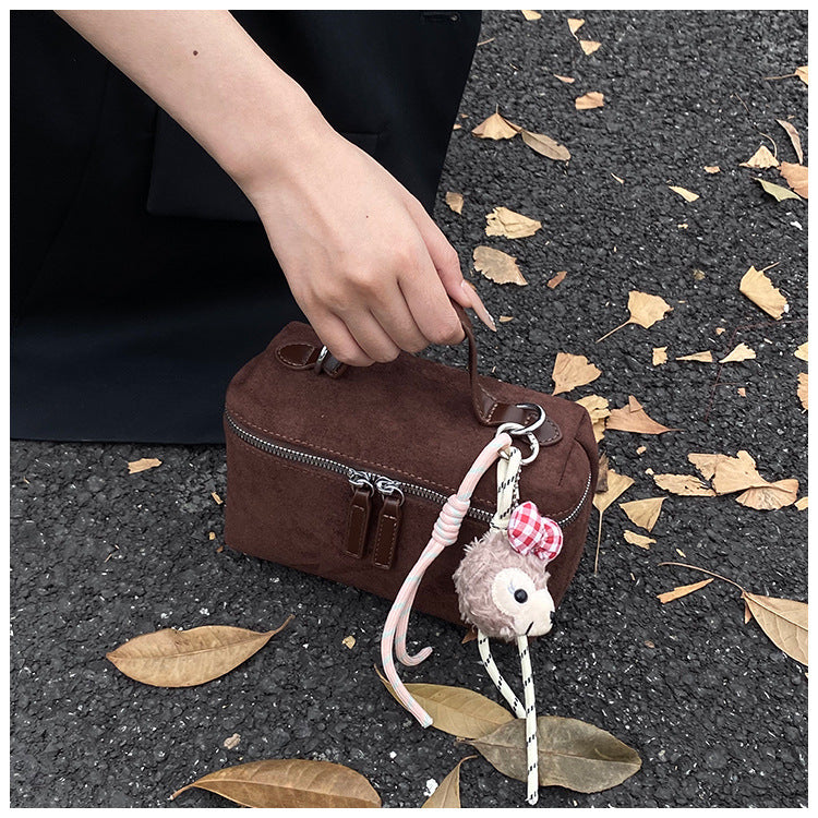 Corduroy Crossbody Bag for Women | Mini Box, Top Handle A2