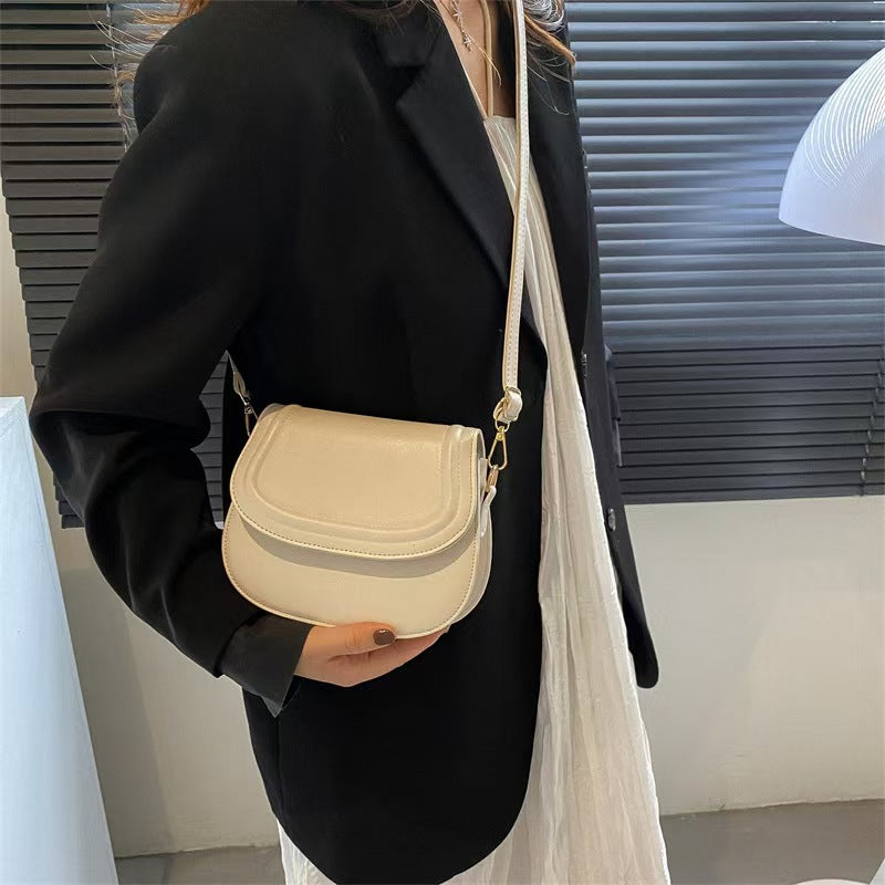 PU Leather Saddle Bag for Women | Retro Crossbody, Magnetic A5