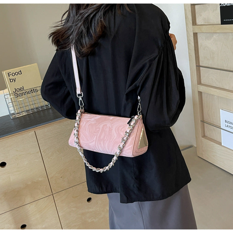 Mini Chain Bag for Women | Embossed PU Square Crossbody Bag A19