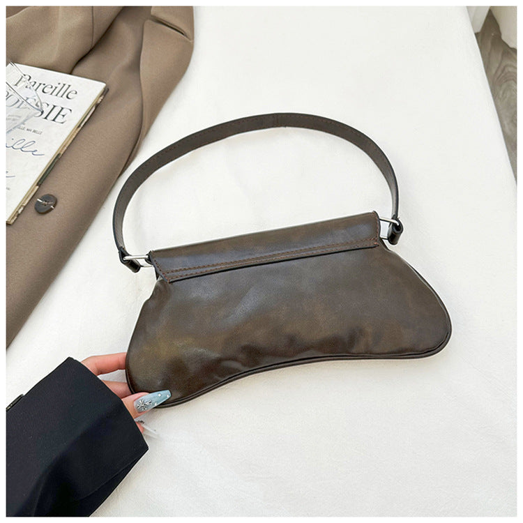 Women's Street Style Shoulder Bag Rivet Ring Hardware Detail A25