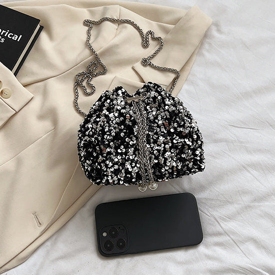 Sequin Bucket Bag | Korean Style Crossbody Evening Bag for Women A62
