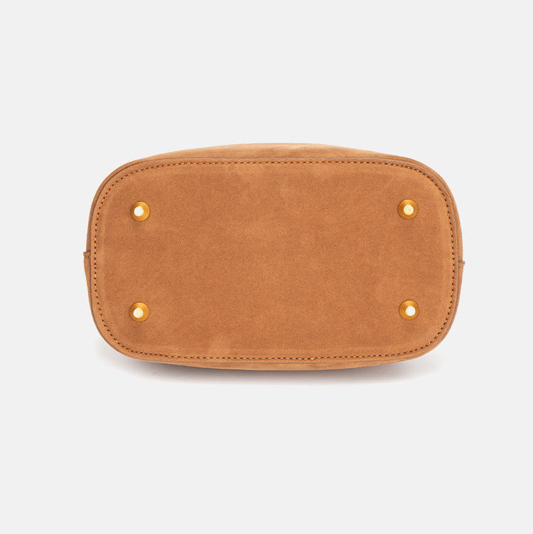 Velvet Bucket Bag for Women | Gold Metal Handle, Magnetic A4