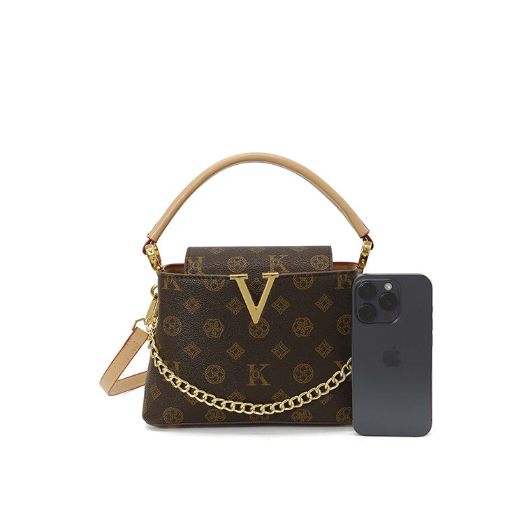 Vintage Pattern Bucket Bag | PU Crossbody Shoulder Bag for Women A69