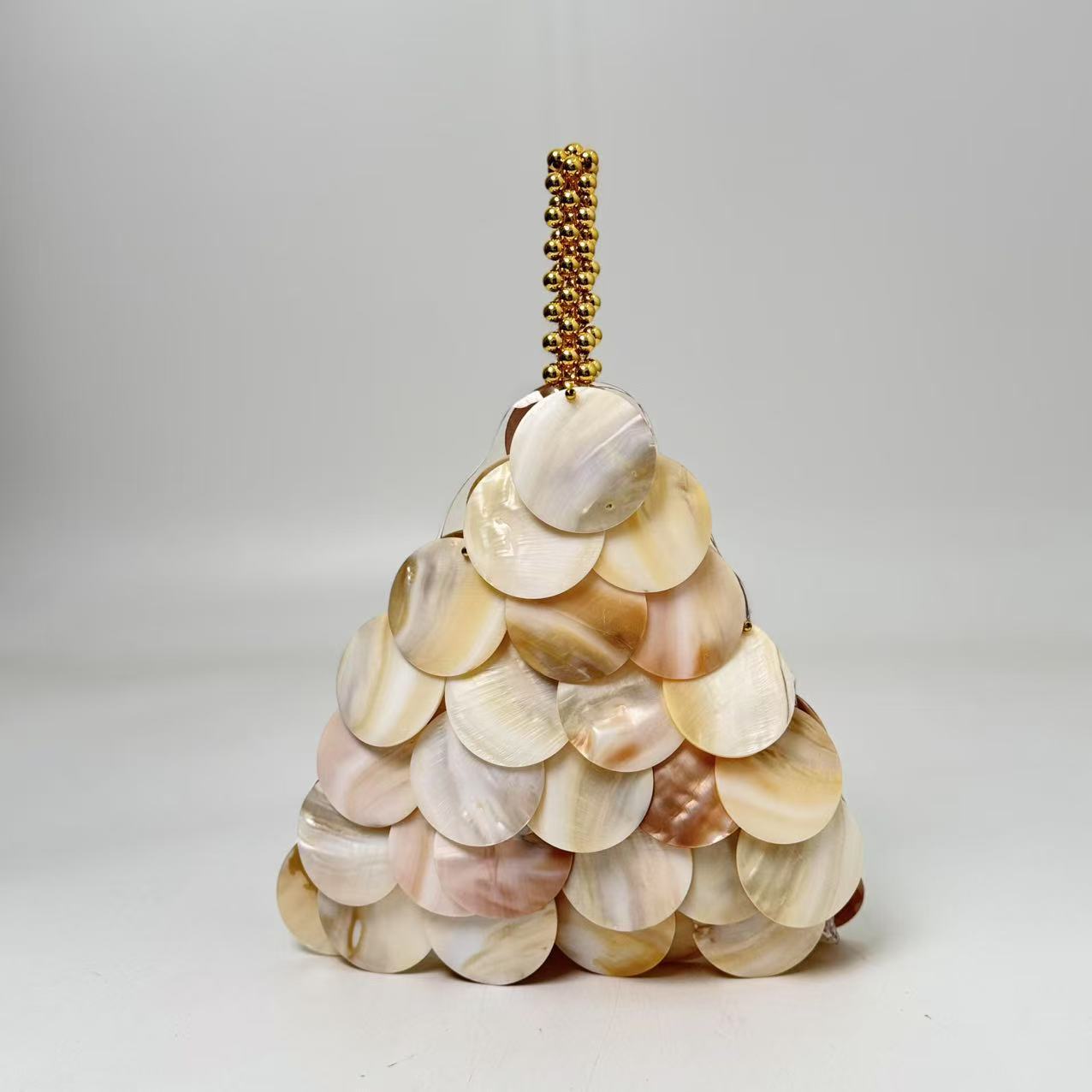 Mother-Of-Pearl Shell Bag | Hand-Sewn Beaded Crossbody Clutch A67