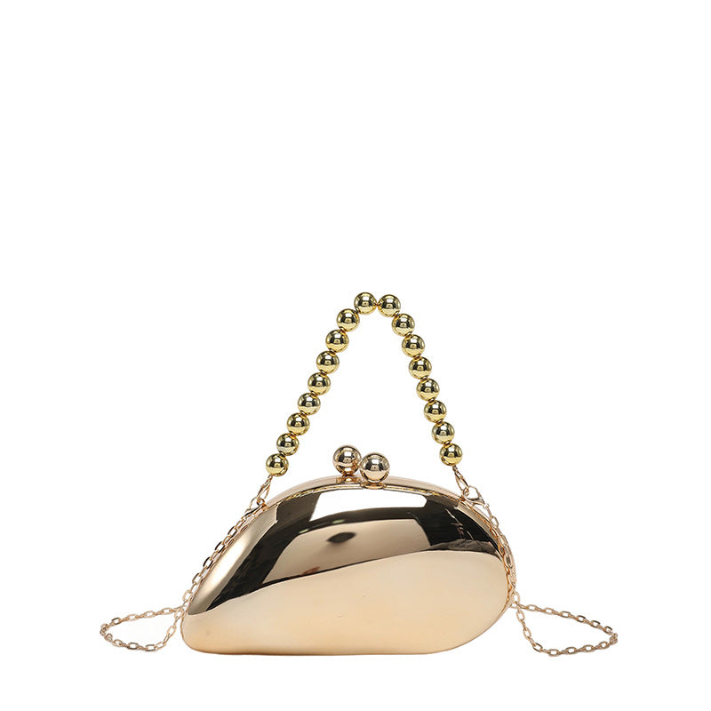 Pearl Chain Evening Clutch Bag | Oval Marble Finish A36
