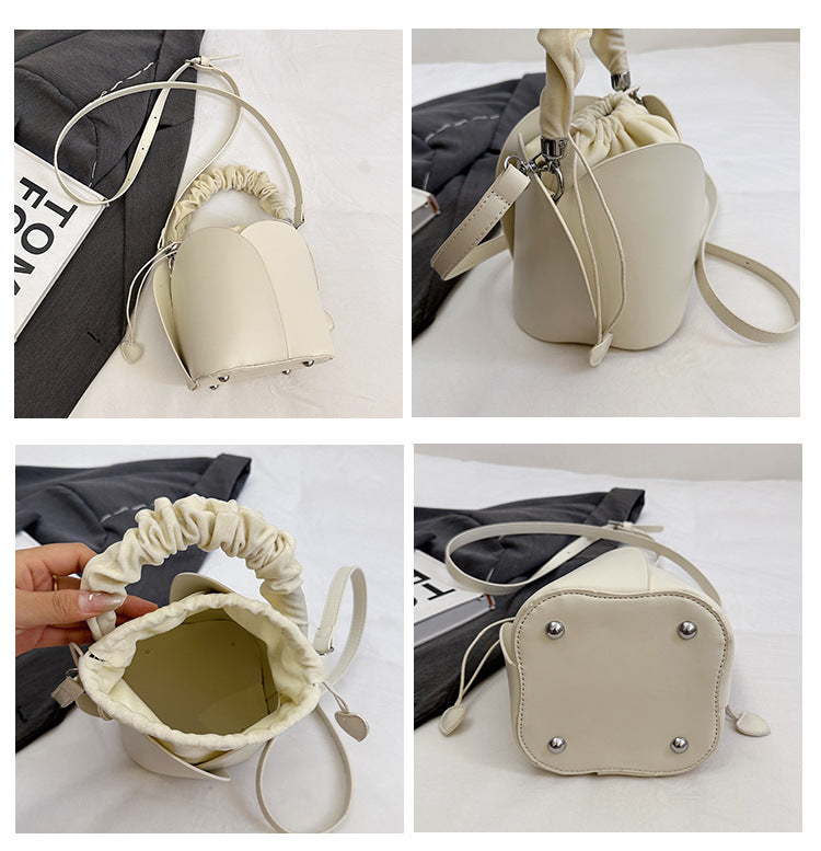 Petal Bucket Bag for Women | Ruched Handle, Drawstring Close A9