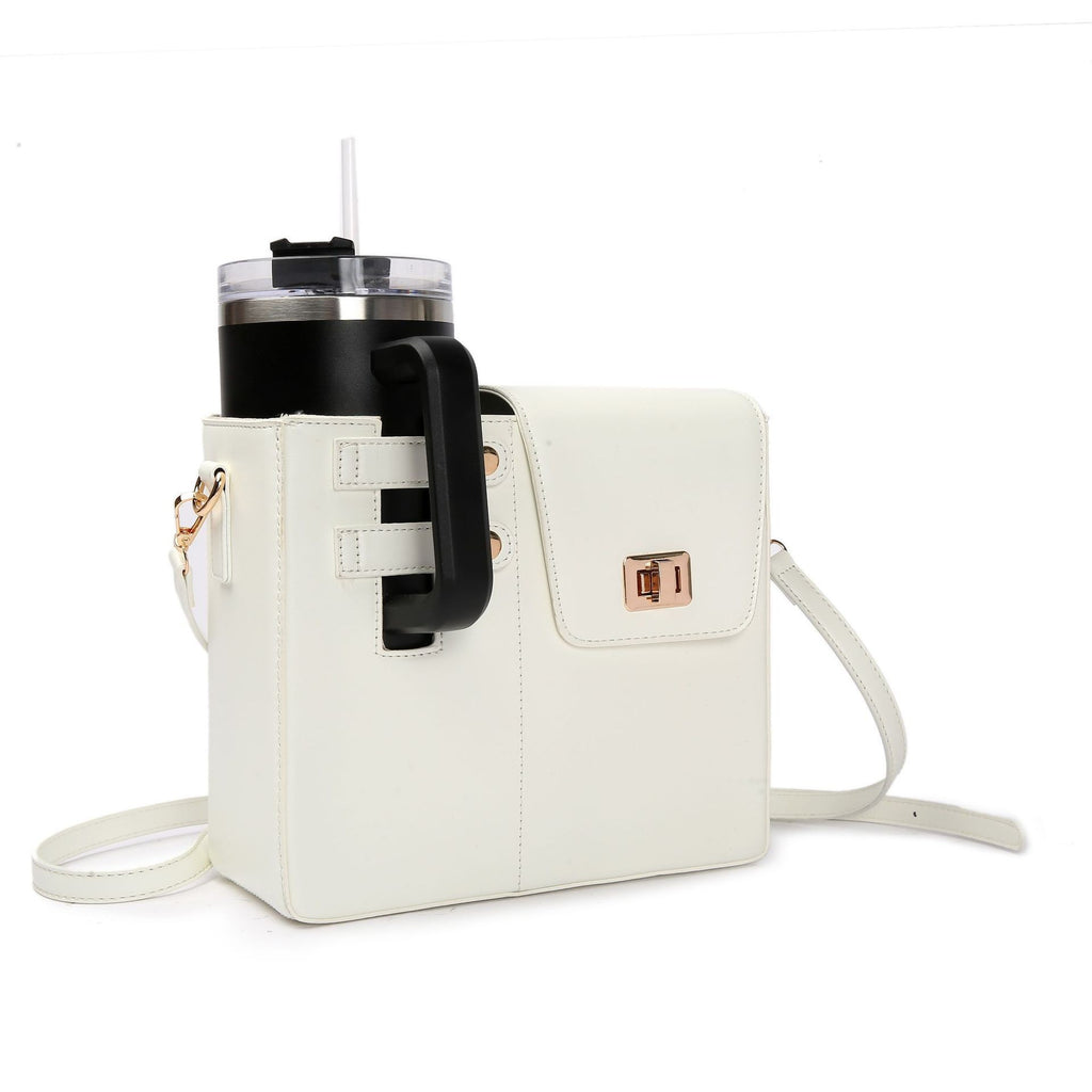 Water Bottle Carrier Bag for Women | PU Leather, Chain Strap A11