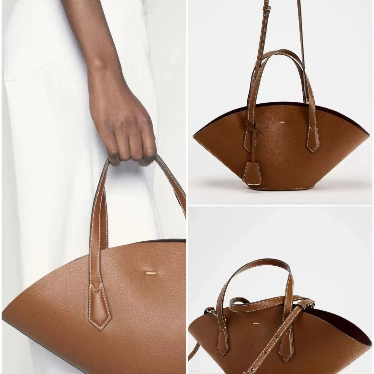 Women's Large Shoulder Tote Bag Fan Shell Shape, Drawstring Close A33