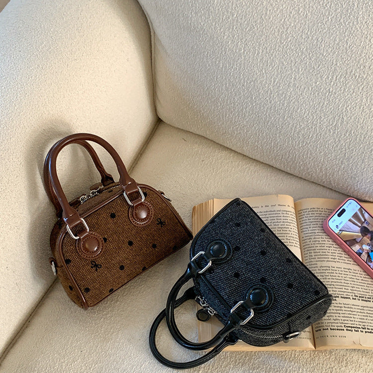 Mini Boston Bag | PU Bowknot Crossbody Handbag for Women A68
