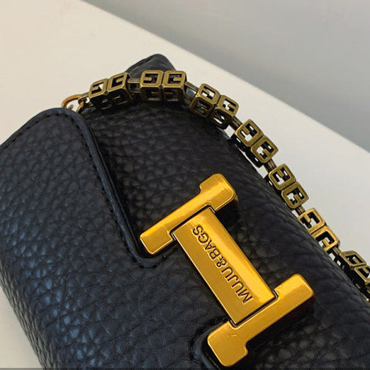 Women's Chain Shoulder Bag | Korean Style, Lock Clasp, PU A1