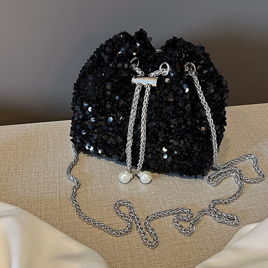 Sequin Bucket Bag | Korean Style Crossbody Evening Bag for Women A62