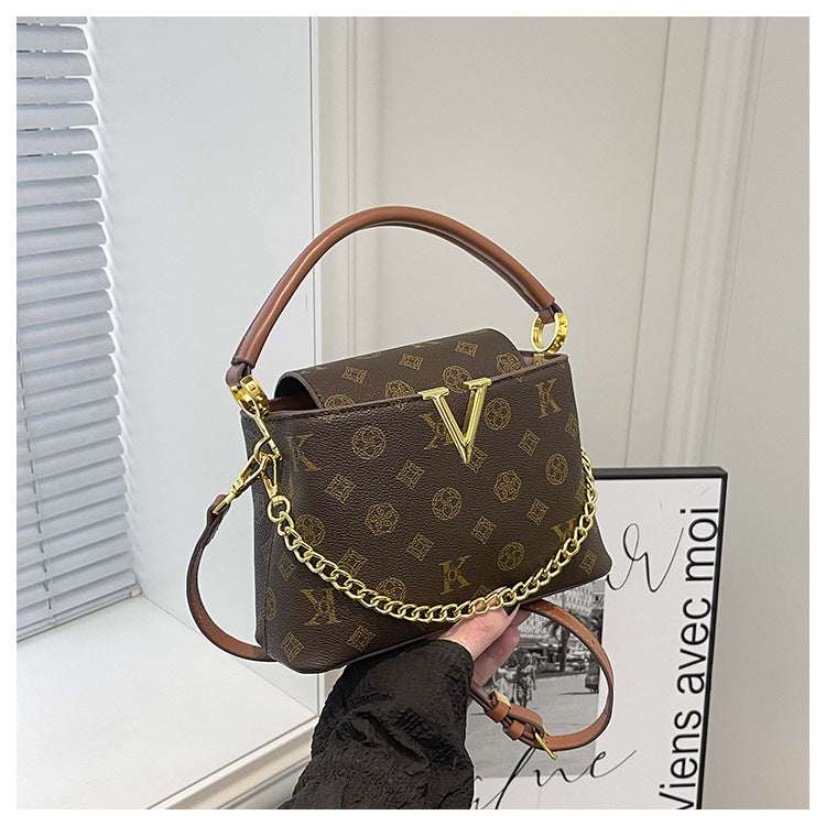 Vintage Pattern Bucket Bag | PU Crossbody Shoulder Bag for Women A69