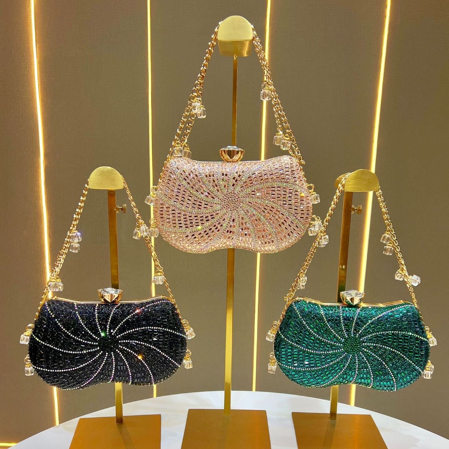 Rhinestone Evening Clutch Bag for Women | Diamond Party Handbag A47