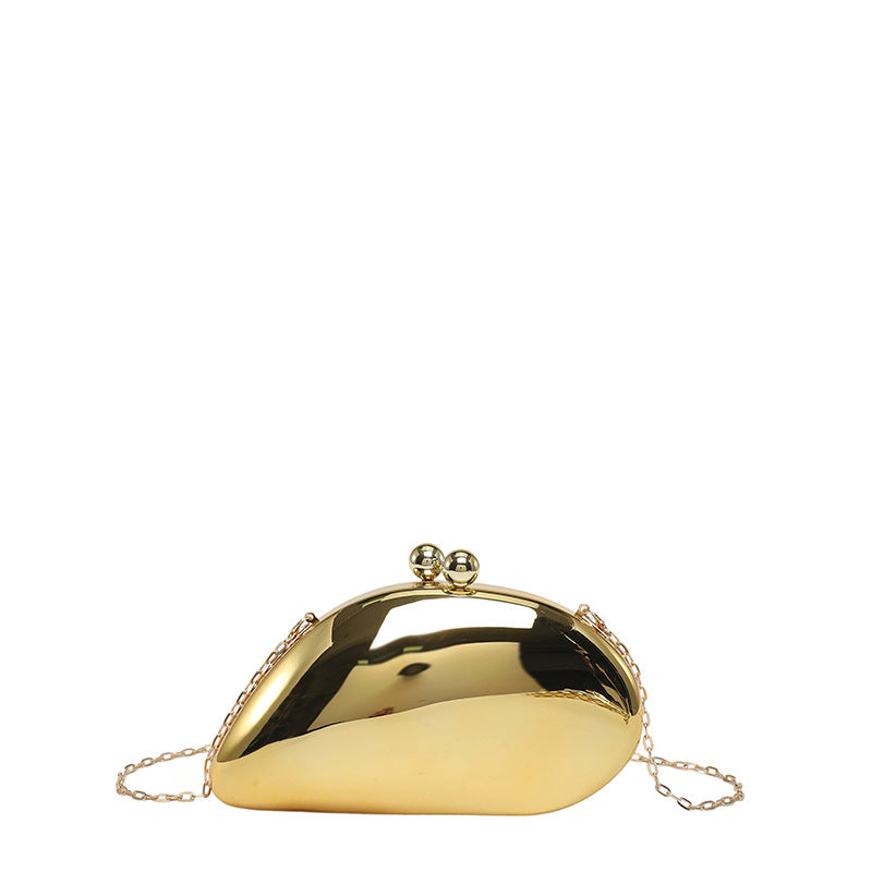 Pearl Chain Evening Clutch Bag | Oval Marble Finish A36