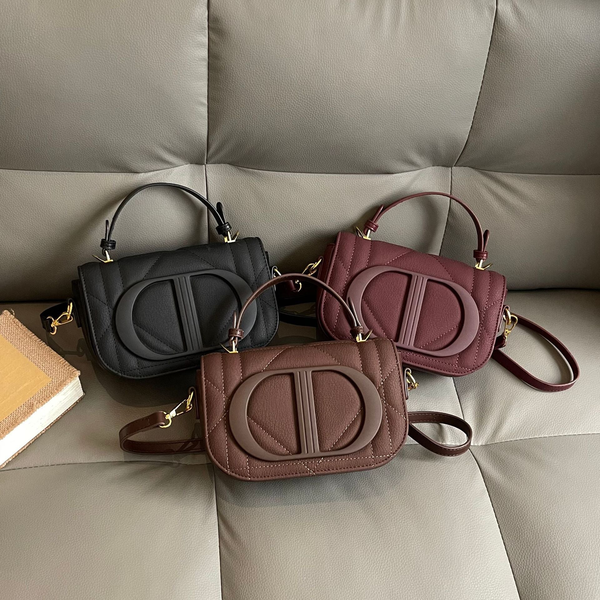 Women's Crossbody Shoulder Bag | Quilted PU Saddle Bag with Top Handle A15