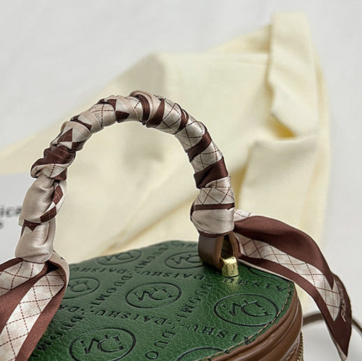 Niche PU Bucket Bag with Lid | Textured Crossbody Bag for Women A55