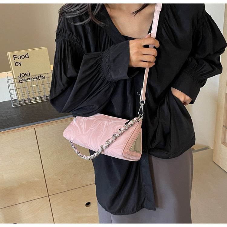 Mini Chain Bag for Women | Embossed PU Square Crossbody Bag A19