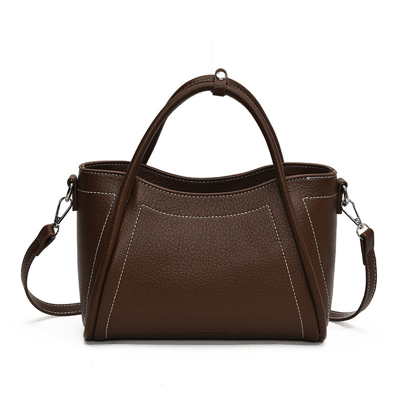 Large Capacity PU Tote Bag for Women | Zipper, Structured A7