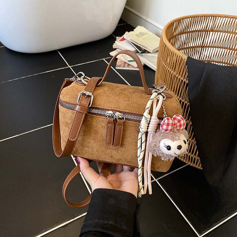 Corduroy Crossbody Bag for Women | Mini Box, Top Handle A2