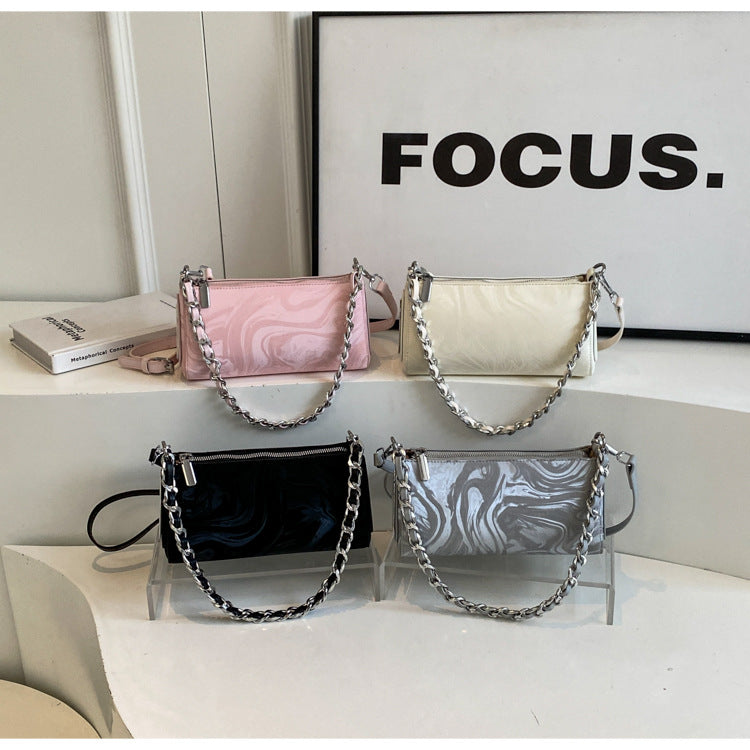 Mini Chain Bag for Women | Embossed PU Square Crossbody Bag A19