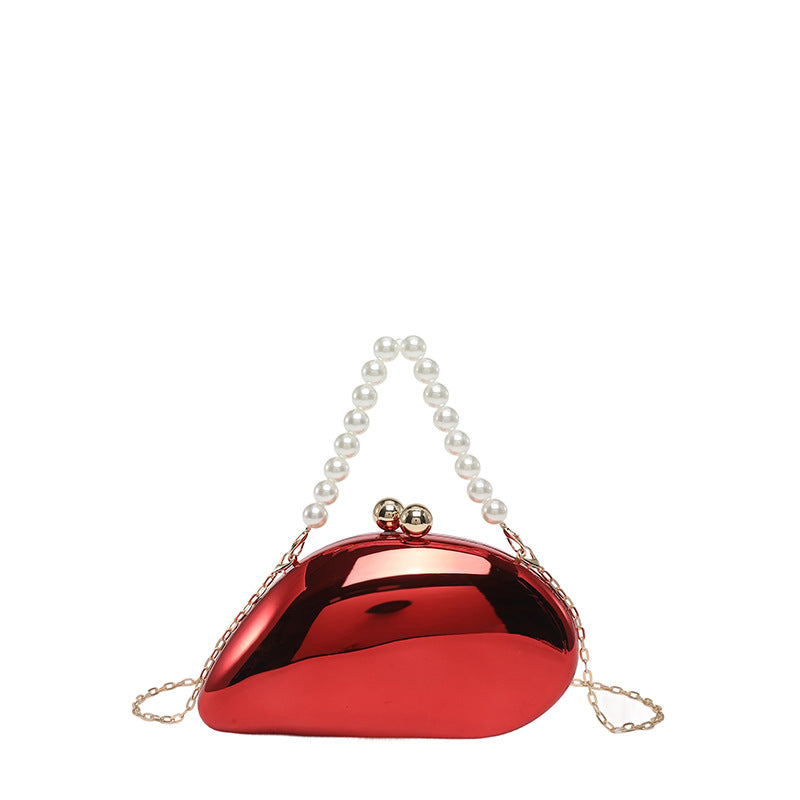 Pearl Chain Evening Clutch Bag | Oval Marble Finish A36