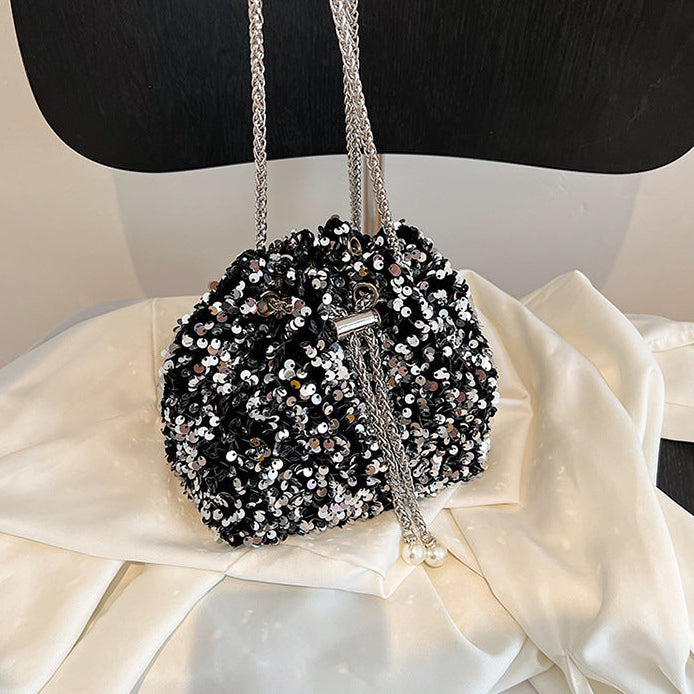 Sequin Bucket Bag | Korean Style Crossbody Evening Bag for Women A62