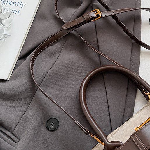 Retro Satchel Bag for Women | PU Leather Commuter Handbag Charm A40