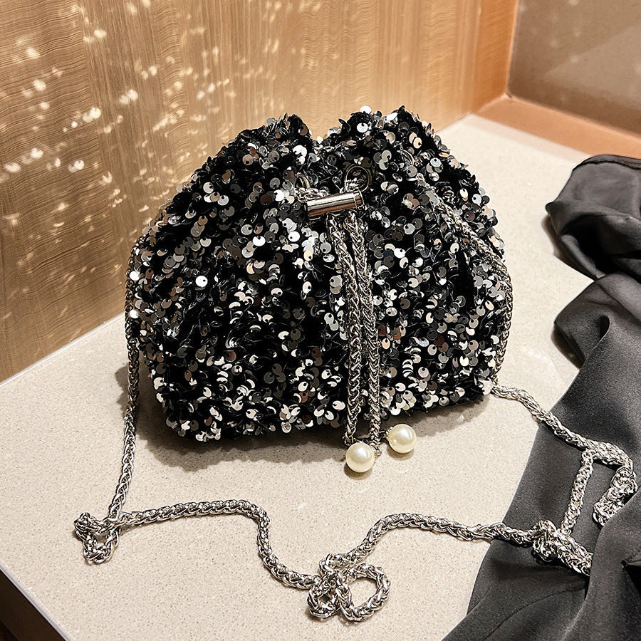 Sequin Bucket Bag | Korean Style Crossbody Evening Bag for Women A62