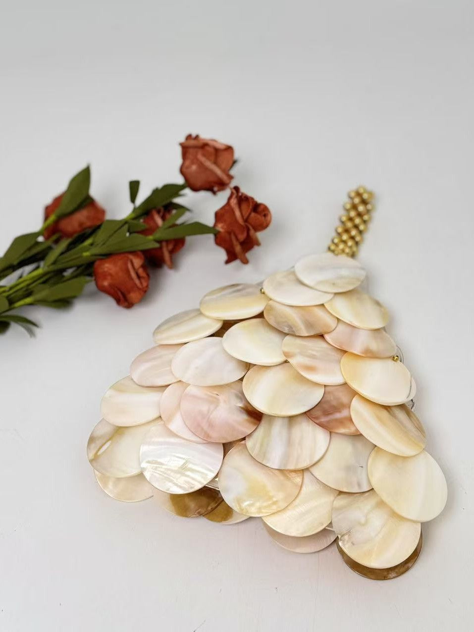 Mother-Of-Pearl Shell Bag | Hand-Sewn Beaded Crossbody Clutch A67