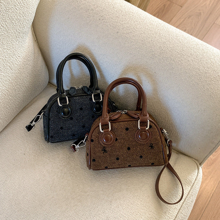Mini Boston Bag | PU Bowknot Crossbody Handbag for Women A68