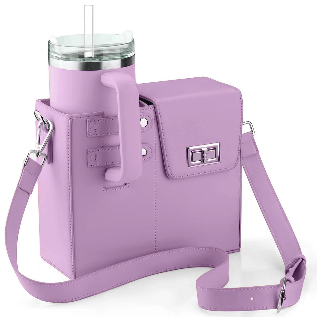 Water Bottle Carrier Bag for Women | PU Leather, Chain Strap A11