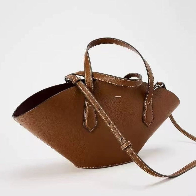 Women's Large Shoulder Tote Bag Fan Shell Shape, Drawstring Close A33