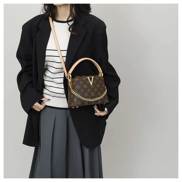 Vintage Pattern Bucket Bag | PU Crossbody Shoulder Bag for Women A69