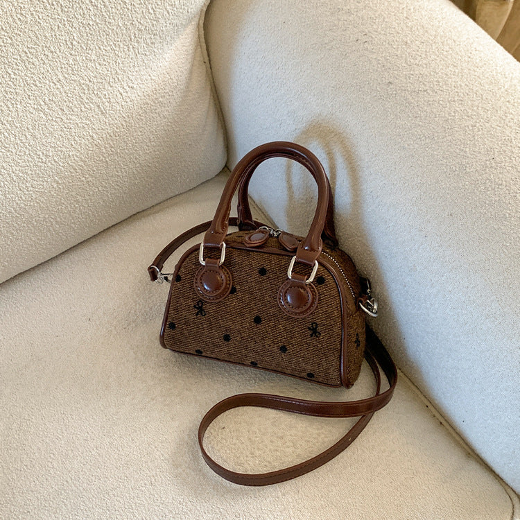 Mini Boston Bag | PU Bowknot Crossbody Handbag for Women A68