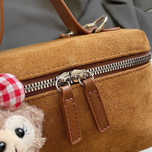 Corduroy Crossbody Bag for Women | Mini Box, Top Handle A2
