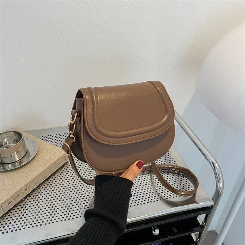 PU Leather Saddle Bag for Women | Retro Crossbody, Magnetic A5