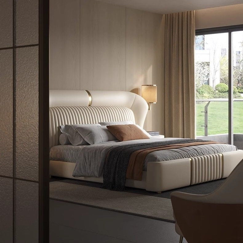 New Italian-Style Double Bed Modern Light Luxury A106