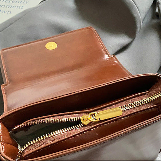 Retro Mini Square Crossbody Bag for Women | PU Leather Gold Buckle A37