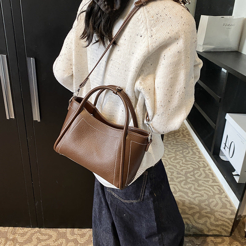 Large Capacity PU Tote Bag for Women | Zipper, Structured A7