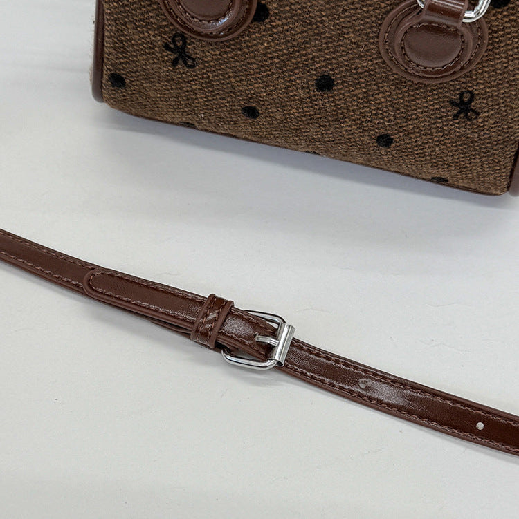 Mini Boston Bag | PU Bowknot Crossbody Handbag for Women A68