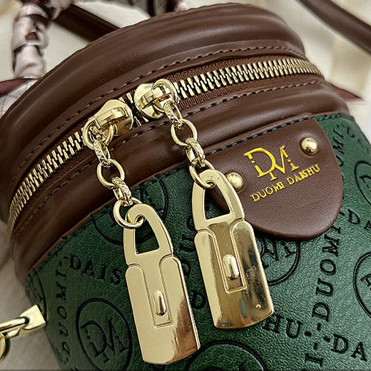 Niche PU Bucket Bag with Lid | Textured Crossbody Bag for Women A55